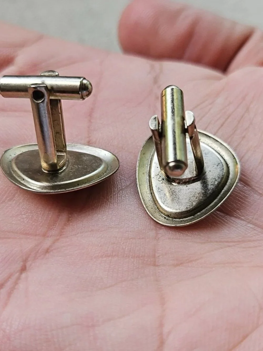 Vintage Cufflinks Mother of Pearl Stone Gold Tone Cuff links shirt Cuff links